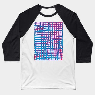 Watercolor doodle gingham - purple and blue Baseball T-Shirt